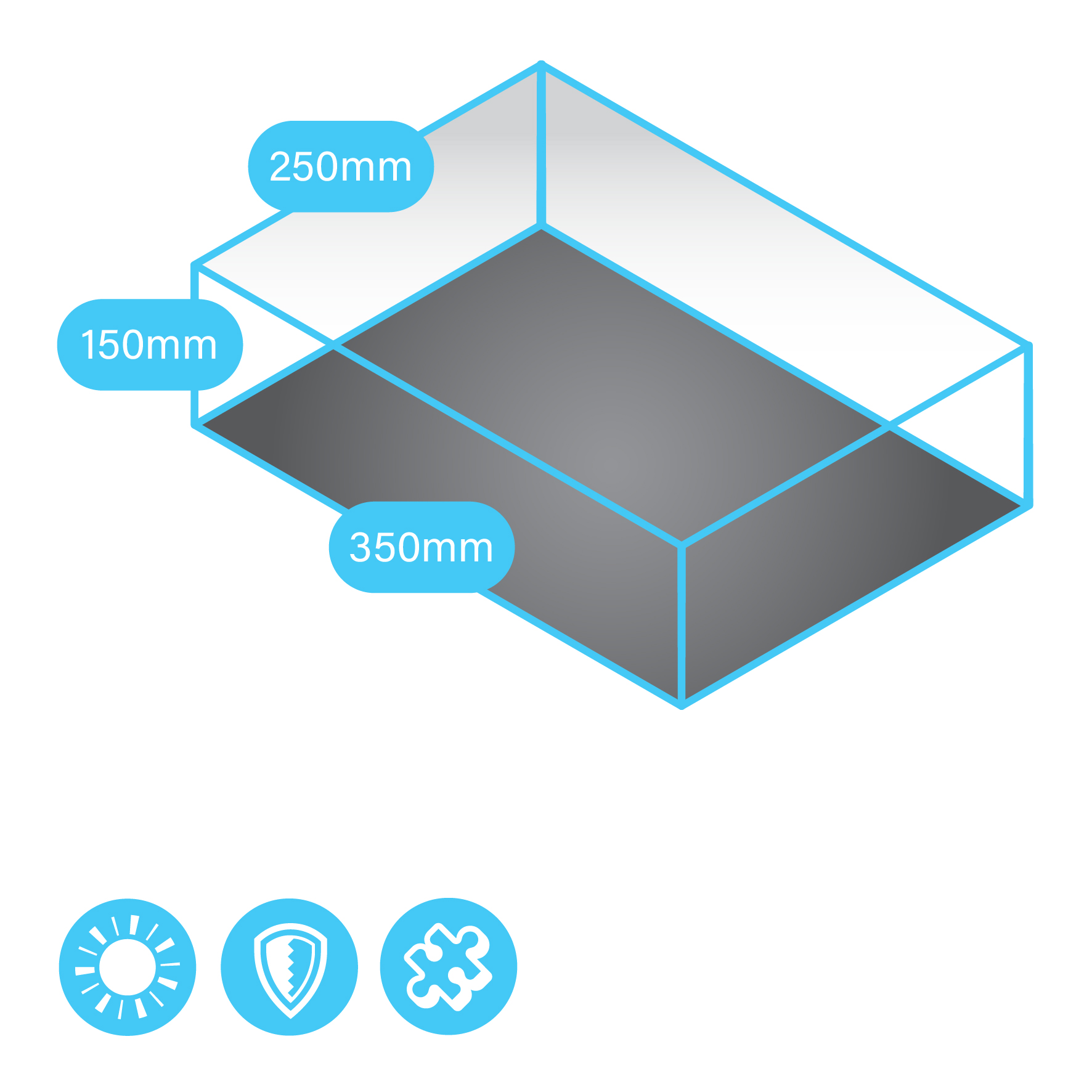 Display Cases (350 x 250 x 150mm) Clear