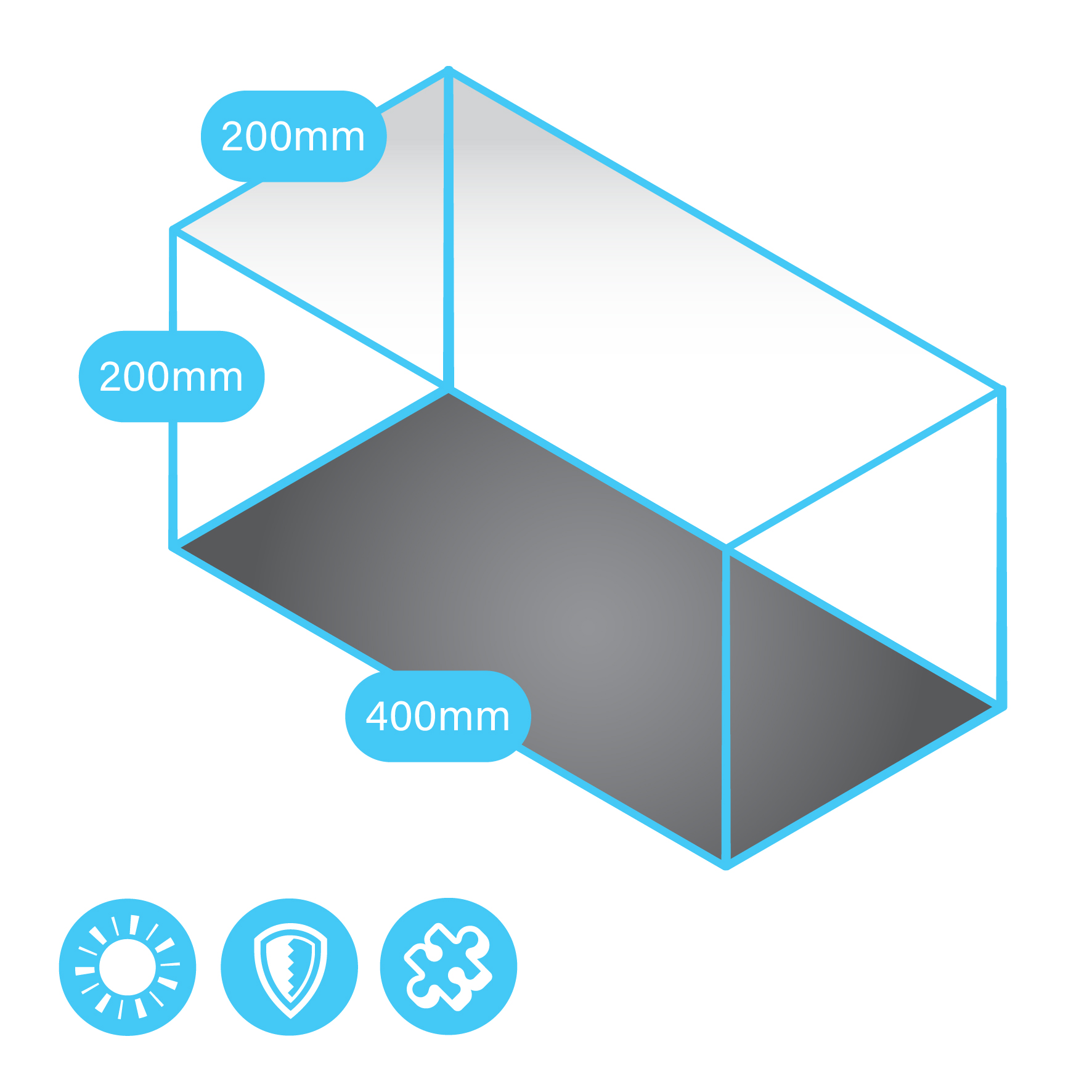 Display Cases (400 x 200 x 200mm) Clear