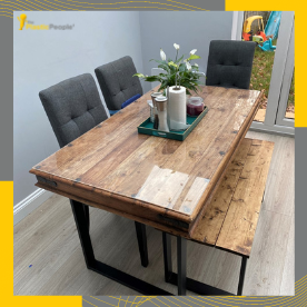 replace glass dining table top with wood